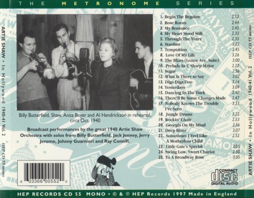 Artie Shaw And His Orchestra - In Hollywood 1940~41 Vol. 2 (1997)
