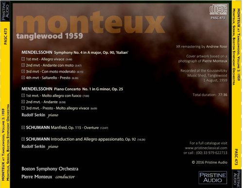Pierre Monteux - Monteux at Tanglewood Vol. 2 (1959) [2016]