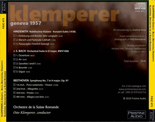 Otto Klemperer - Klemperer in Geneva: Bach, Beethoven, Hindemith (1957) [2016]