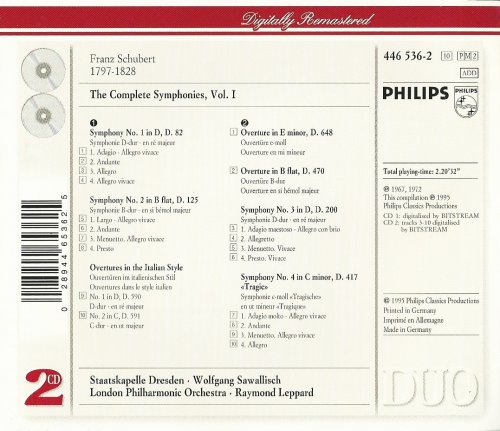London Philharmonic Orchestra, Raymond Leppard - Schubert: Complete Symphonies, Vol. 1 (1995) CD-Rip