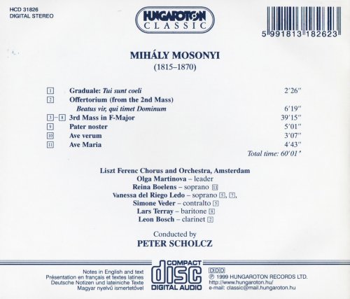 Liszt Ferenc Orchestra, Peter Scholcz - Mosonyi: Mass No. 3 / Pater Noster / Ave Maria / Ave Verum (2014) CD-Rip