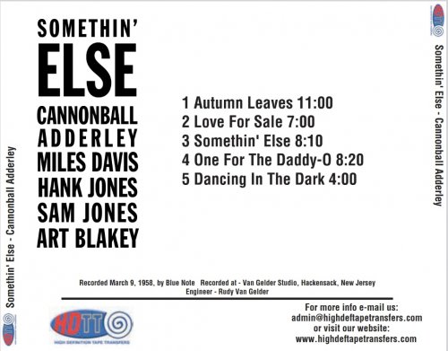 Cannonball Adderley - Somethin' Else (1958) [2022 DSD256]