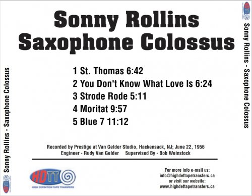 Sonny Rollins - Saxophone Colossus (1956) [2022 DSD256]