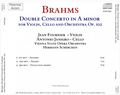 Hermann Scherchen, Jean Fournier, Antonio Janigro - Brahms: Double Concerto (1951) [2006]