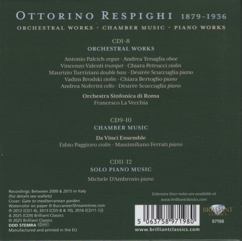 Michele d'Ambrosio, Orchestra Sinfonica di Roma, Francesco La Vecchia - Respighi: Orchestral Works, Chamber Music, Piano Works (2025)