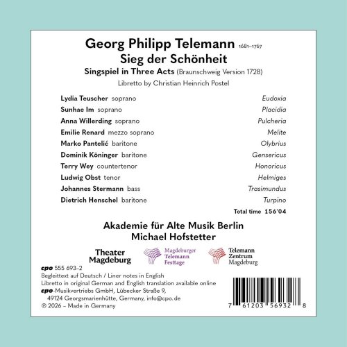 Lydia Teuscher, Sunhae Im, Emilie Renard, Dominik Köninger, Terry Wey, Ludwig Obst, Dietrich Henschel - Georg Philipp Telemann: Sieg der Schönheit (2026) [Hi-Res]