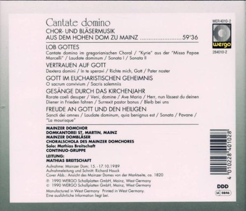 VA - Cantate domino (Chor- und Bläsermusik aus dem Hohen Dom zu Mainz) (1990)