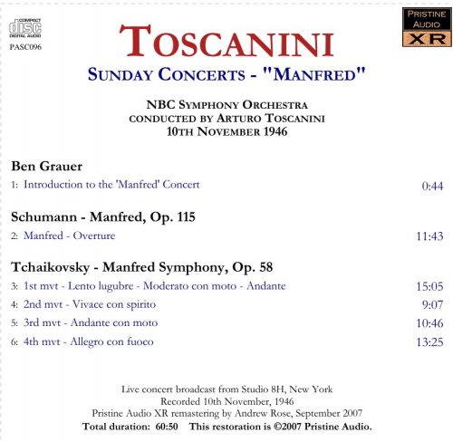 Arturo Toscanini - The 'Manfred' Concert (1946) [2007]