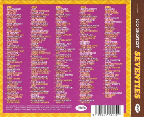 VA - 100 Greatest Seventies (5CDs Box) (2017)