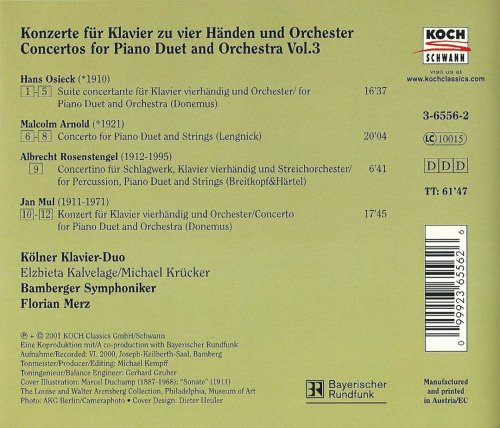 Kölner Klavier-Duo, Bamberger Symphoniker Florian Merz - Osieck, Arnold, Rosenstengel, Mul: Concertos for Piano Duet (2001) CD-Rip