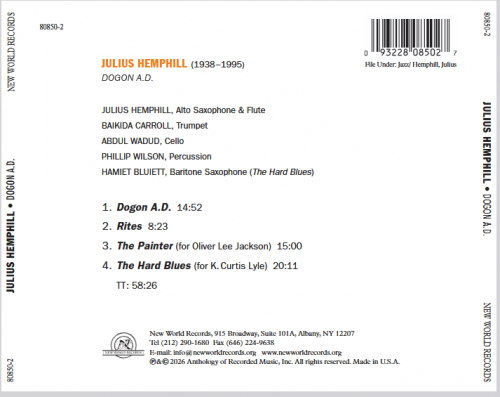 Julius Hemphill - Dogon A.D. (Remastered) (1972/2026) [Hi-Res]