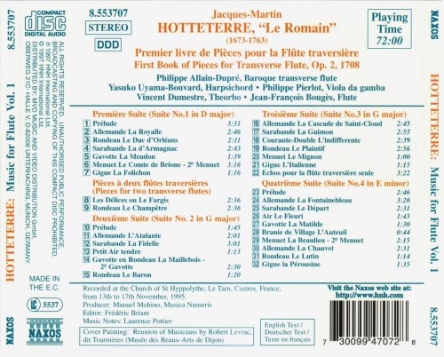 Philippe Allain-Dupre - Hotteterre: Music For Flute, Vol. 1 - Premiere livre de pieces (1997) CD-Rip