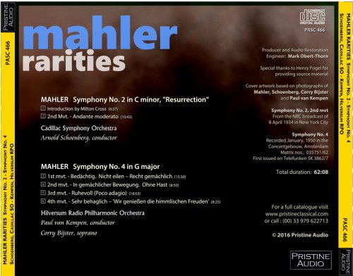 Arnold Schoenberg, Paul van Kempen - Mahler Rarities: Symphonies 2 & 4 (1934/50) [2016]