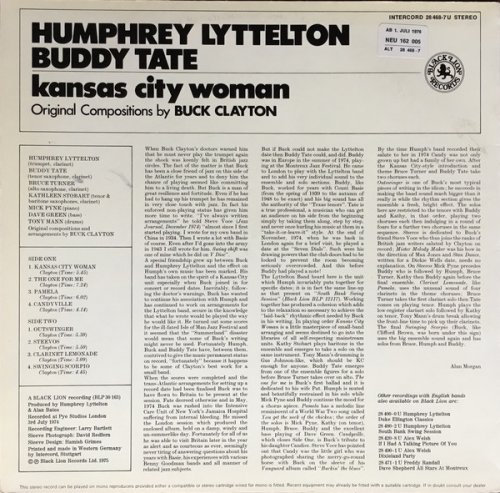 Humphrey Lyttelton, Buddy Tate - Kansas City Woman (1976) LP