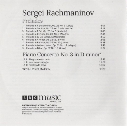 Boris Giltburg, BBC Symphony Orchestra, Sakari Oramo - Rachmaninoff: Piano Concerto no.3 Preludes - BBC Music Magazine March 2026 (vol.34 no.6) (2026)
