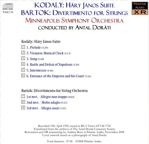 Antal Dorati - Kodály: Hary Janos Suite / Bartók: Divertimento for Strings (1950) [2008]