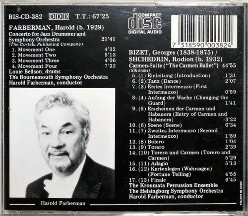 Louie Bellson, The Bournemouth & Helsingborg Symphony Orchestra, The Kroumata Percussion Ensemble, Harold Farberman - Farberman: Concerto for Jazz Drummer / Shchedrin: Carmen-Suite (1988)