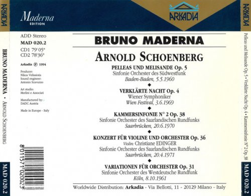 Bruno Maderna - Schoenberg: Maderna edition Vol.10 (1994)