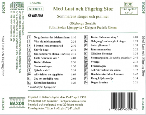 Goteborgs Gosskor, Henrik Mossberg, Fredrik Sixten - Med Lust Och Fagring Stor - Sommarens Sanger Och Psalmer (1998)