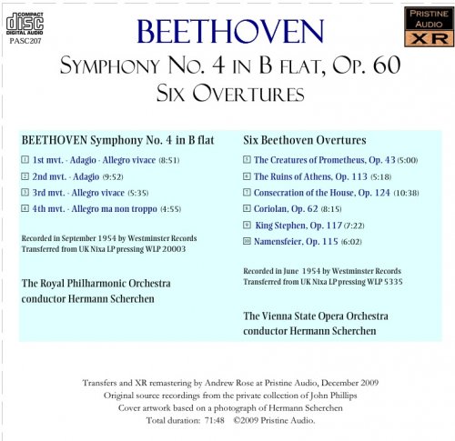 Hermann Scherchen - Beethoven: Symphony No.4 / Six Overtures (1954) [2009]