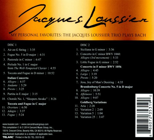 Jacques Loussier Trio - My Personal Favorites: The Jacques Loussier Trio Plays Bach (2014)