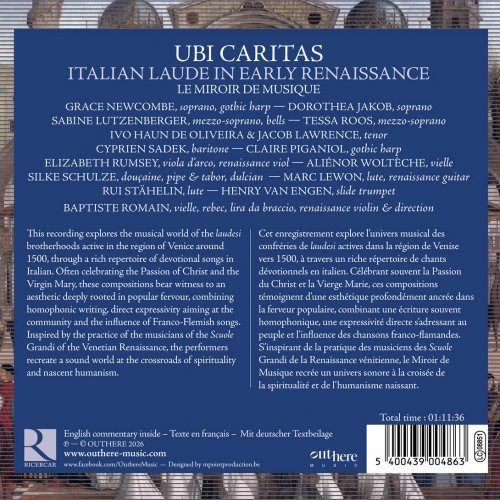 Le miroir de musique, Baptiste Romain - Ubi caritas. Italian Laude in Early Renaissance (2026) [Hi-Res]