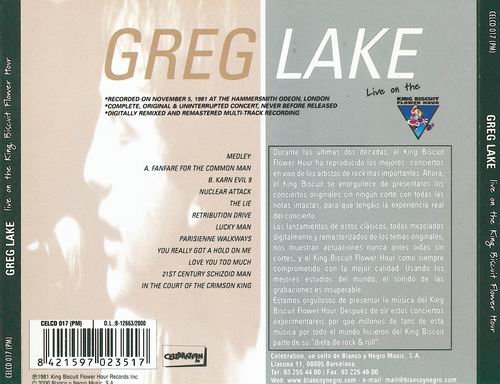 Greg Lake - Live On The King Biscuit Flower Hour (1981)