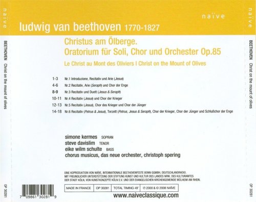 Simone Kermes, Steve Davislim, Chorus Musicus, Das Neue Orchester, Christoph Spering - Beethoven: Christus am Olberge, Op. 85 (2008)