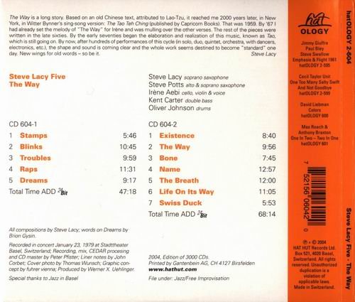 Steve Lacy Five - The Way (1980)