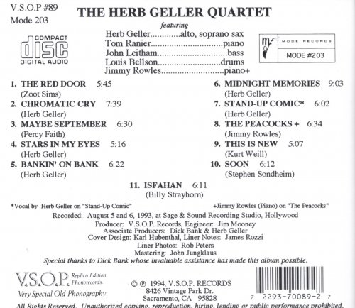 Herb Geller - The Herb Geller Quartet (1994) CD Rip