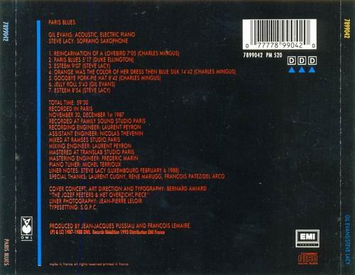 Gil Evans And Steve Lacy - Paris Blues (1988) CD Rip