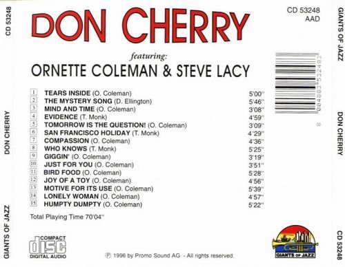Don Cherry featuring Ornette Coleman & Steve Lacy - Don Cherry (1996)