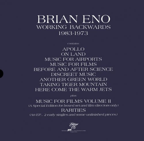 Brian Eno - Working Backwards 1983-1973 (1983) [12xLP Box Set]