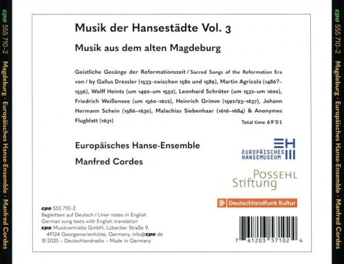 Europäisches Hanse-Ensemble, Manfred Cordes - Musik der Hansestädte Vol. 3 - Musik aus dem alten Magdeburg (2025) [Hi-Res]