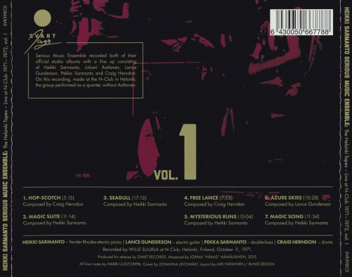 Heikki Sarmanto Serious Music Ensemble - The Helsinki Tapes: Live at N-Club 1971-1972 Vol. 1 (2016)