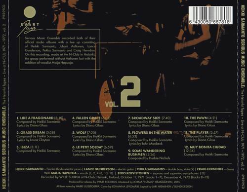 Heikki Sarmanto Serious Music Ensemble - The Helsinki Tapes: Live at N-Club 1971-1972 Vol. 2 (2016)