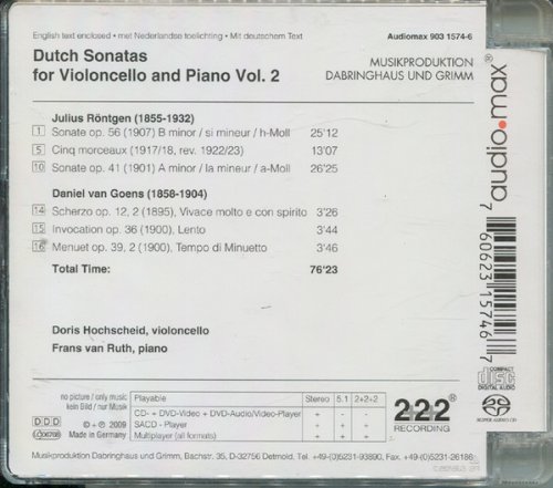 Doris Hochscheid & Frans van Ruth - Dutch Sonatas for Violoncello and Piano Vol. 2 (2009) [SACD]