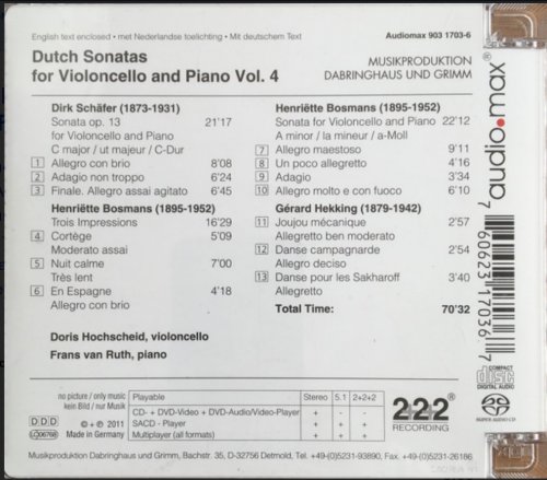 Doris Hochscheid & Frans van Ruth - Dutch Sonatas for Violoncello and Piano Vol. 4 (2011) [SACD]