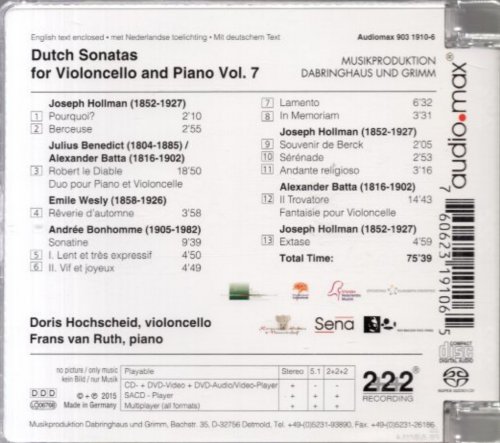 Doris Hochscheid & Frans van Ruth - Dutch Sonatas for Violoncello and Piano Vol. 7 (2015) [SACD]
