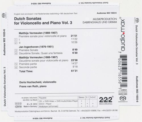 Doris Hochscheid & Frans van Ruth - Dutch Sonatas for Violoncello and Piano Vol. 3 (2010) [SACD]