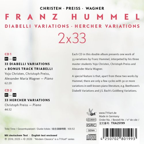 Yojo Christen, Christoph Preiß, Alexander Maria Wagner - 2x33 for Piano (2026)