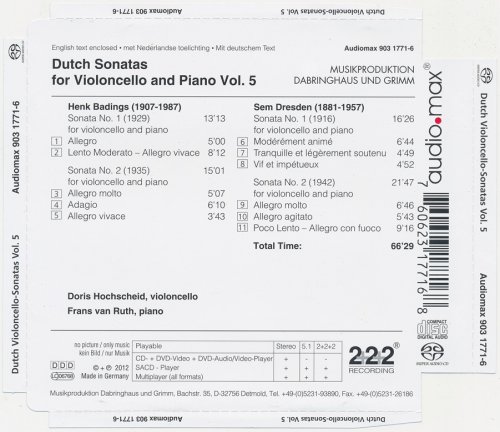 Doris Hochscheid & Frans van Ruth - Dutch Sonatas for Violoncello and Piano Vol. 5 (2012) [SACD]