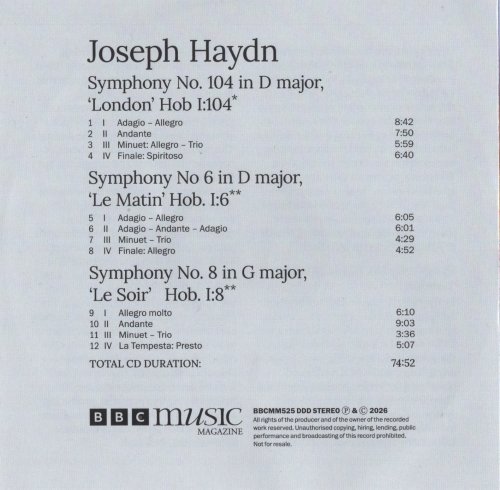 Andrew Manze, Martyn Brabbins - Haydn: Symphonies 104, 6, 8 (2026) [BBC Music Magazine]
