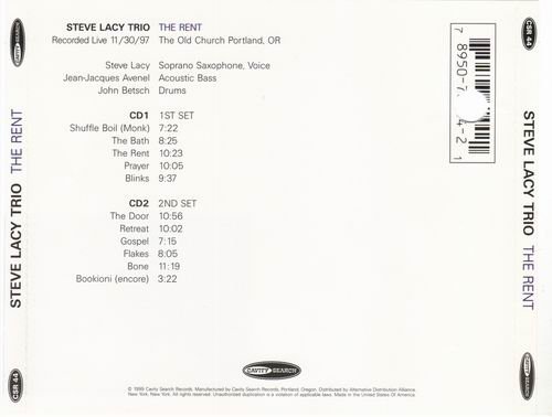 Steve Lacy Trio - The Rent (1999)