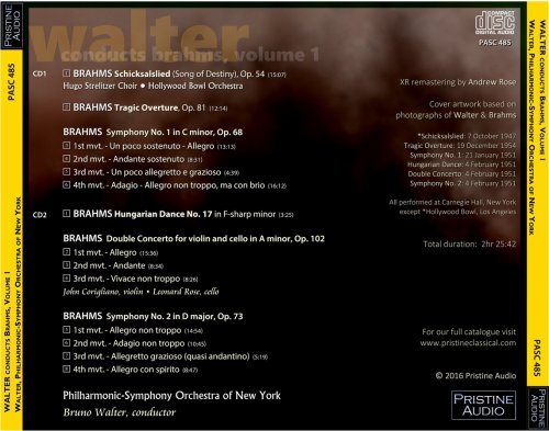 Bruno Walter - Walter conducts Brahms, Volume 1 (1947-54) [2016]