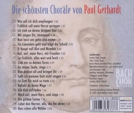 Bach-Chor Siegen - Die schönsten Choräle von Paul Gerhardt (2007)