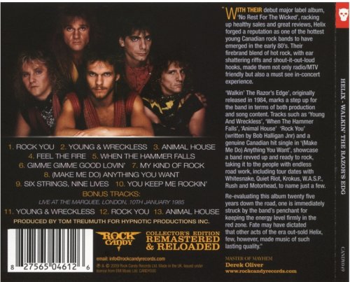 Helix - Walkin' The Razor's Edge (1984) [2009 Rock Candy Remastered]