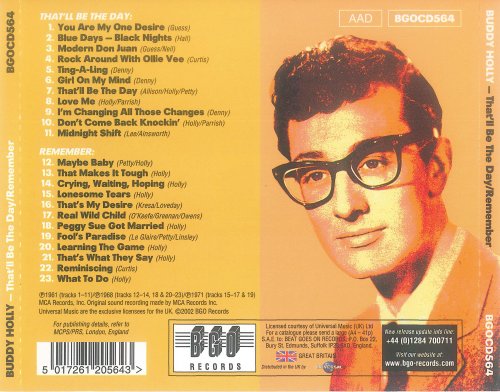 Buddy Holly - That'll Be The Day / Remember (2002)