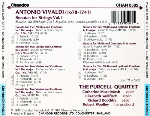 The Purcell Quartet - Vivaldi: Sonatas for Strings Vol. I (1990)