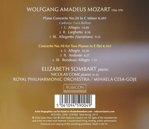 Elizabeth Sombart, Nicolas Comi, Royal Philharmonic Orchestra, Mihaela Cesa-Goje - Mozart: Piano Concertos 10 & 24 (2026) [Hi-Res]